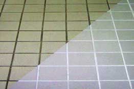 An example of before and after grout cleaning